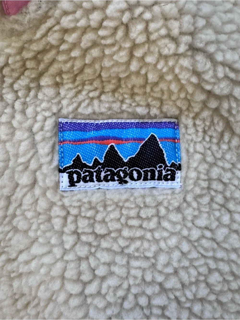 Patagonia Baby Retro Jacket in Natural/Sea Pink Sz 18M